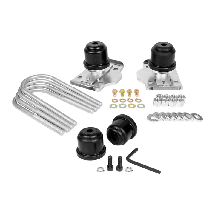 2005+ Toyota Tacoma Wheeler's Front & Rear SuperBump Bumpstop + Rear U-Bolt Flip Kit Set