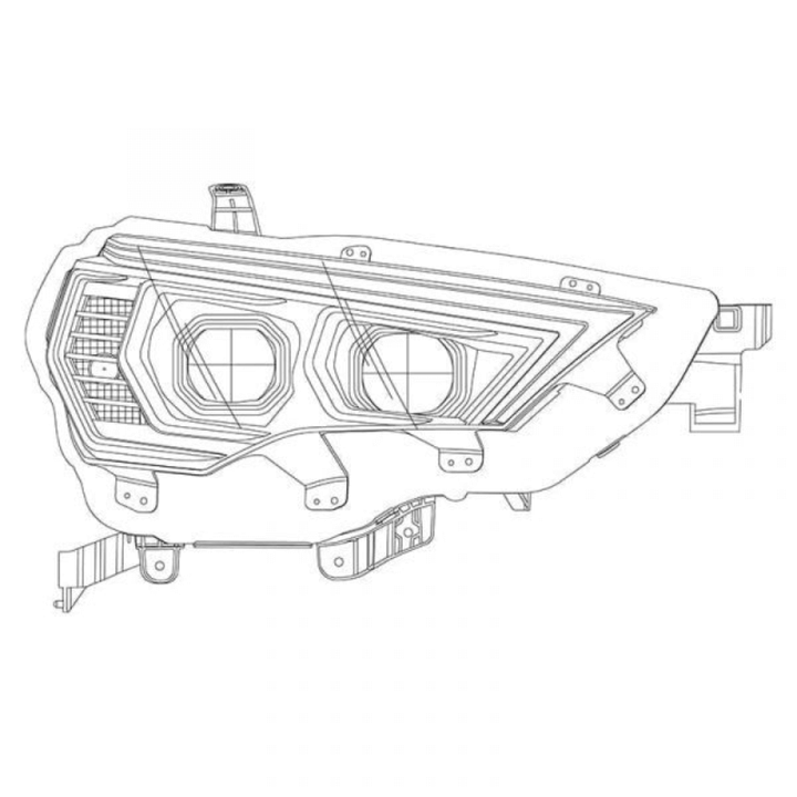 2014-2020 Toyota 4Runner PRO-Series Projector Headlights Chrome