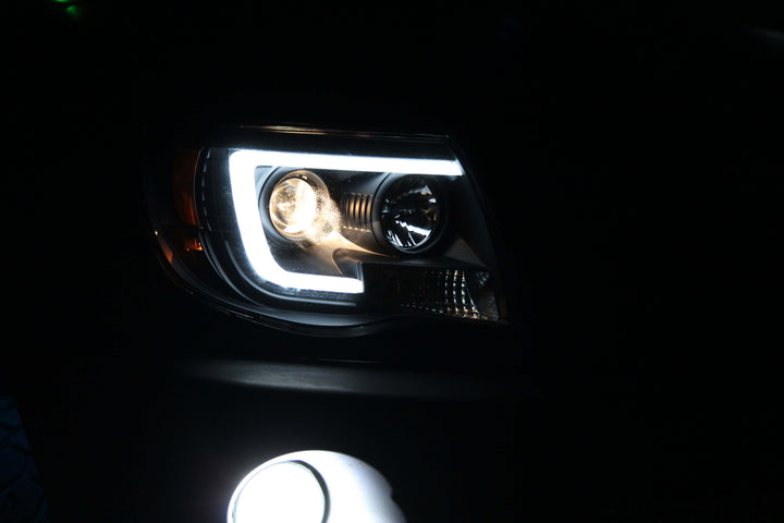 2005-2011 Toyota Tacoma LED Projector Headlights Light Bar DRL