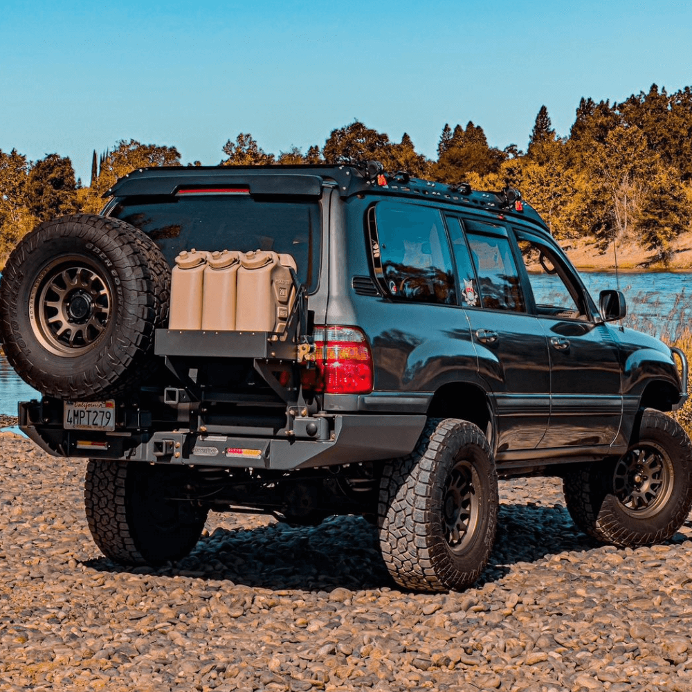 1998-2007 Toyota Land Cruiser 100 Triple Jerry Can Basket Swing-Out