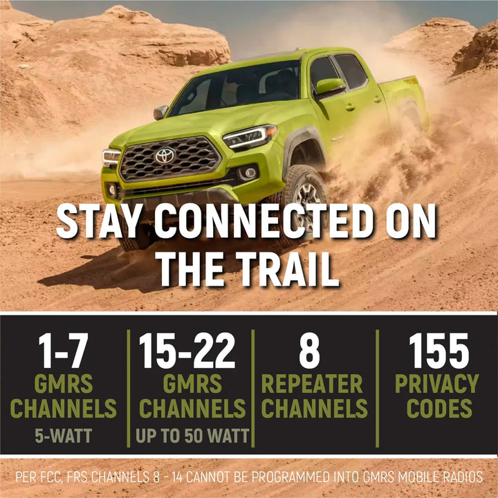 2005+ Toyota Tacoma Two-Way GMRS 25 Mobile Radio Kit