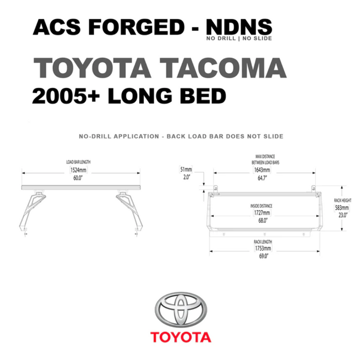 2005-2023 Toyota Tacoma Active Cargo System | FORGED NO DRILL