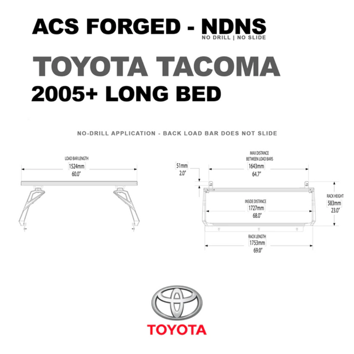 2024+ Toyota Tacoma Active Cargo System | FORGED NO DRILL