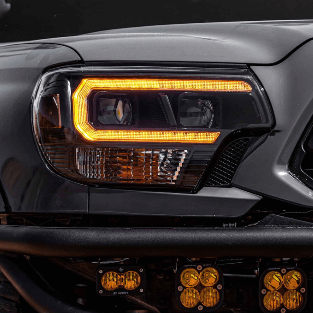 2012-2015 Toyota Tacoma XB Hybrid LED Headlights | White or Amber DRL