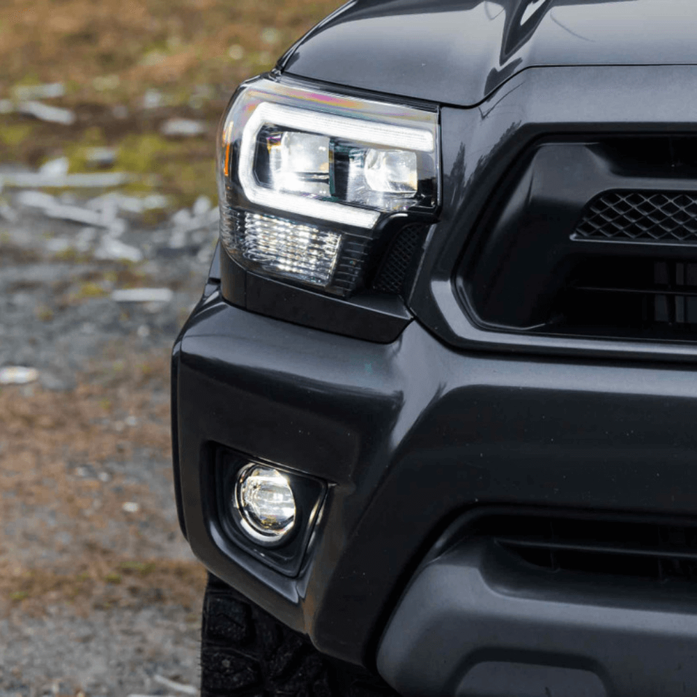 2012-2015 Toyota Tacoma XB Hybrid LED Headlights | White or Amber DRL