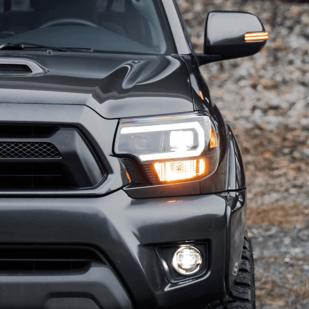 2012-2015 Toyota Tacoma XB Hybrid LED Headlights | White or Amber DRL