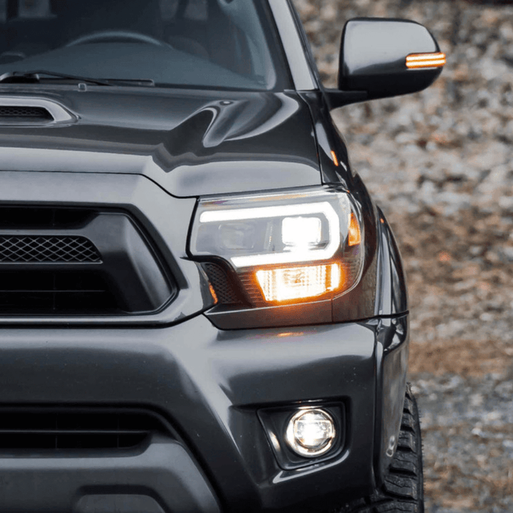 2012-2015 Toyota Tacoma XB Hybrid LED Headlights | White or Amber DRL