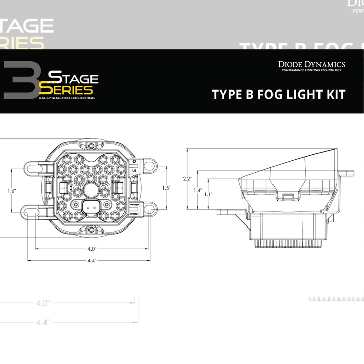 2012-2015 Toyota Tacoma SS3 LED Fog Light Kit