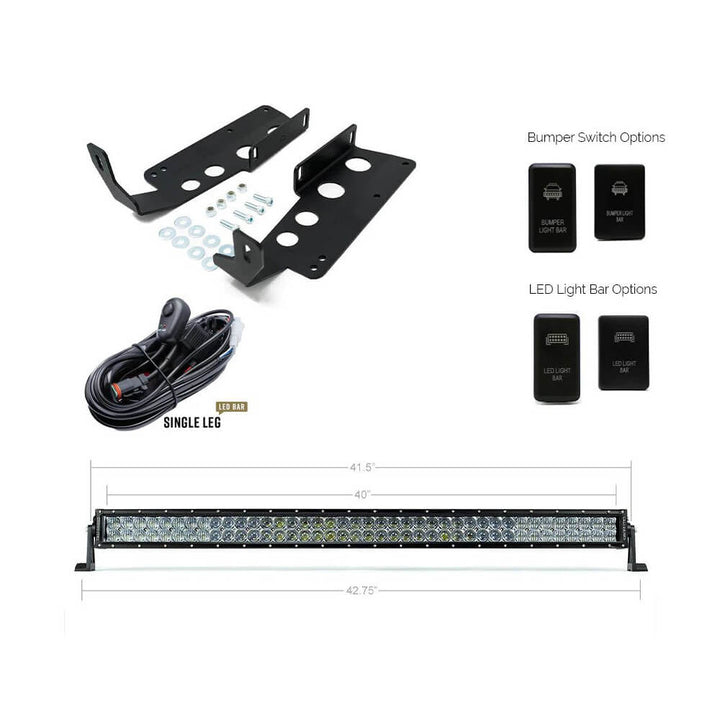 2014-2021 Toyota Tundra 42 inch Hidden Grille Curved LED Light Bar Brackets Kit