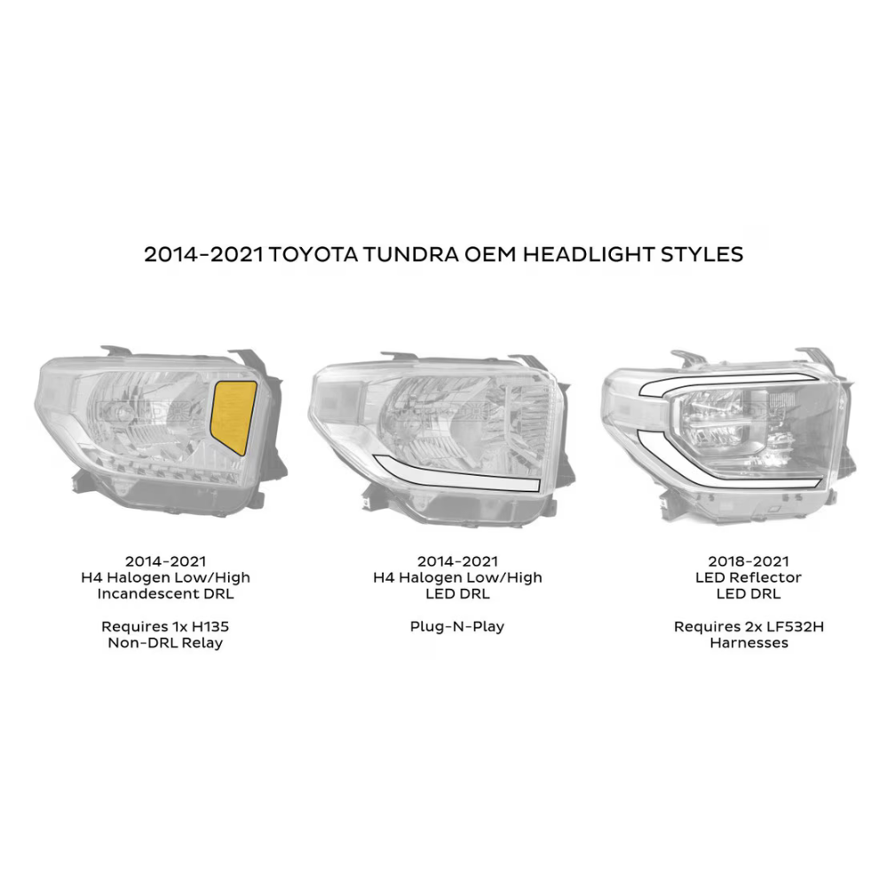 2014-2021 Toyota Tundra XB LED Headlights (Amber DRL)