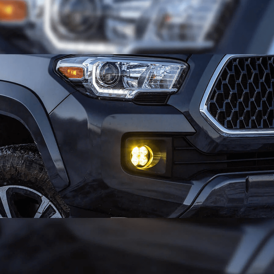Pair Of Black Fog Light Covers For 2016-2023 Toyota Tacoma – Left & Right, Textured Finish