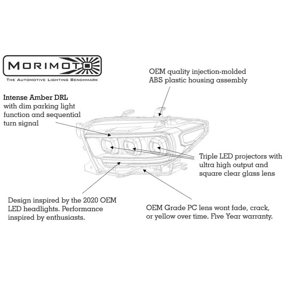 2016-2023 Toyota Tacoma XB LED Headlights