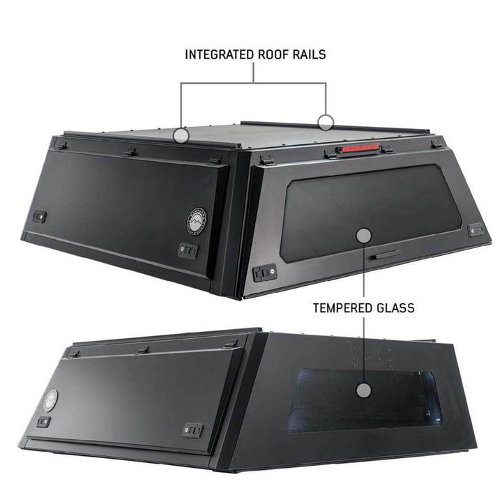 2022+ Toyota Tundra Expedition Truck Cap W/Full Wing Doors, Front and Rear Windows & 3rd Brake Light