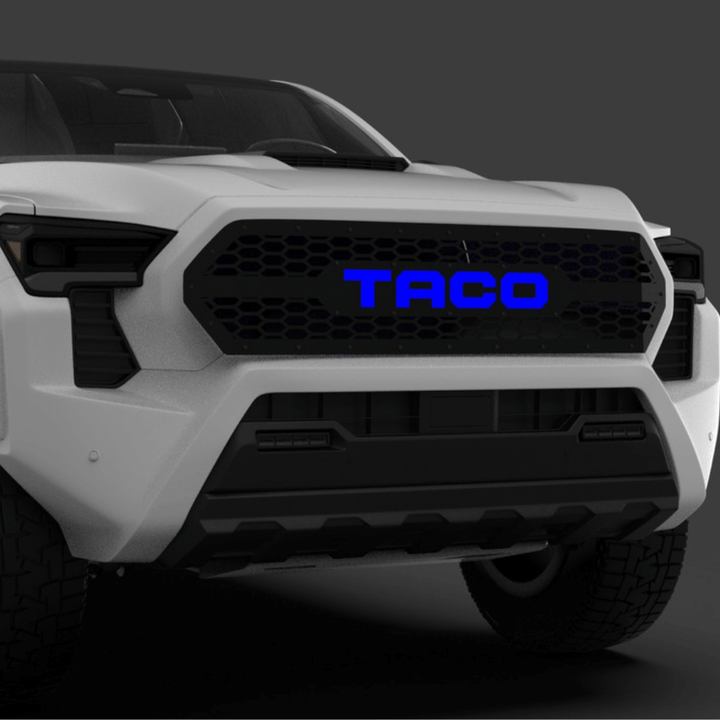Honeycomb Grille Insert w/ LED Custom Text Fits 2024+ Toyota Tacoma