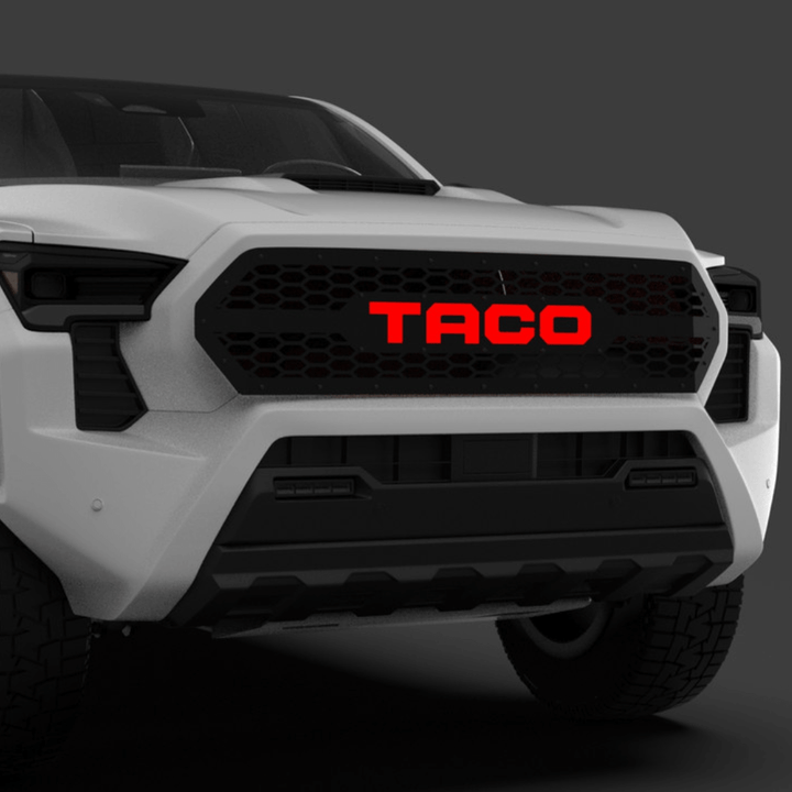 Honeycomb Grille Insert w/ LED Custom Text Fits 2024+ Toyota Tacoma