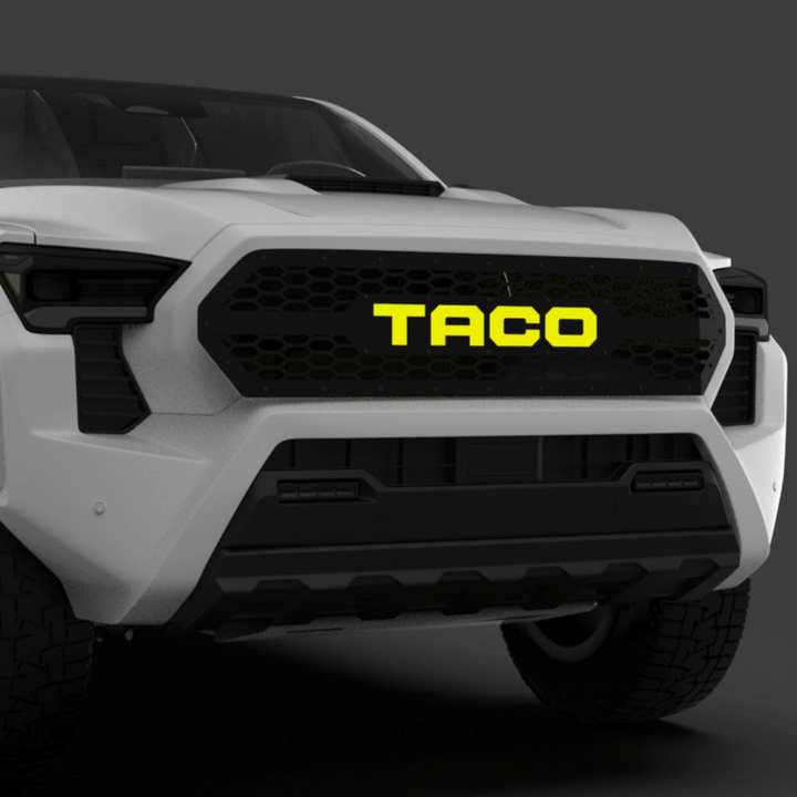 Honeycomb Grille Insert w/ LED Custom Text Fits 2024+ Toyota Tacoma