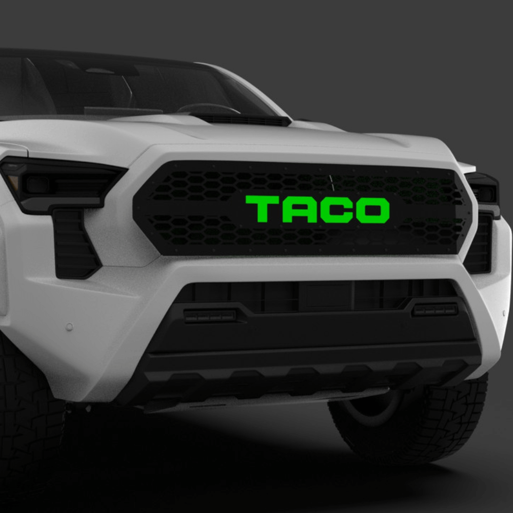Honeycomb Grille Insert w/ LED Custom Text Fits 2024+ Toyota Tacoma