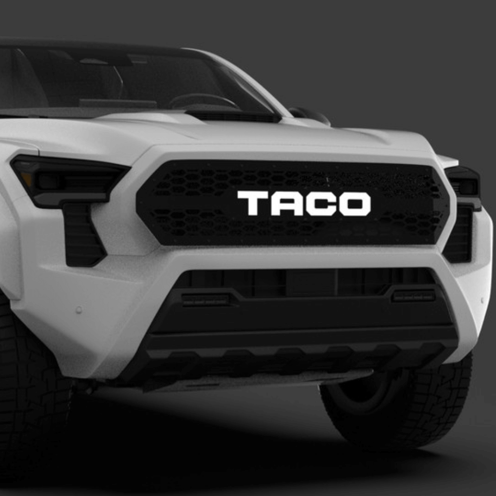 Honeycomb Grille Insert w/ LED Custom Text Fits 2024+ Toyota Tacoma