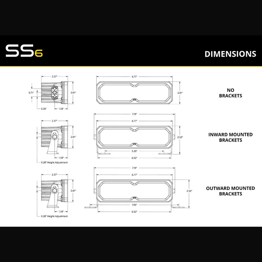 SS6 White LED Light Bar (pair)