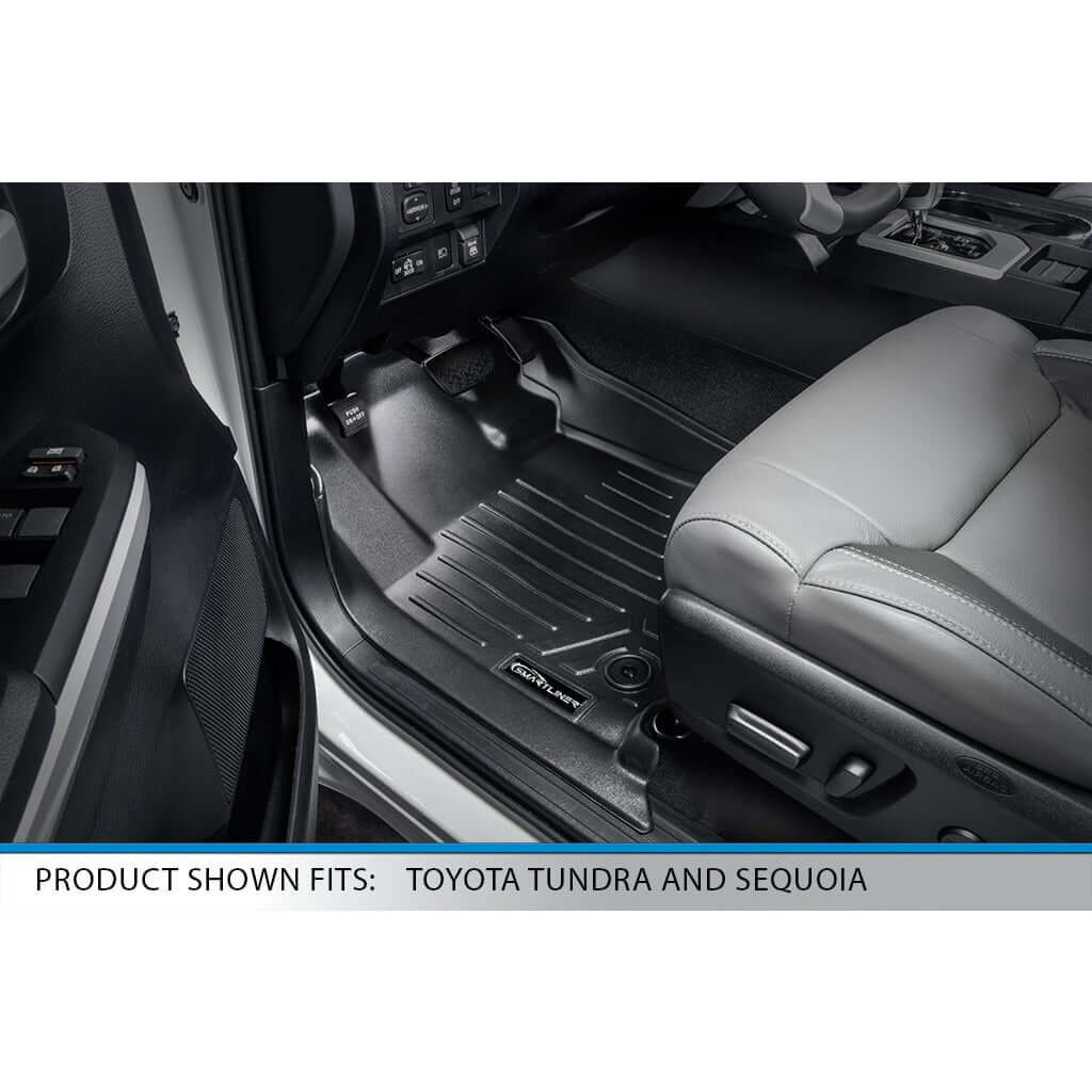SMARTLINER Custom Fit Floor Liners fits 2007-2021 Toyota Tundra CrewMax (with Coverage Under 2nd Row Seat)
