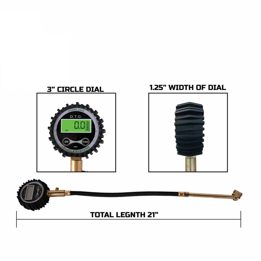 Digital Tire Gauge with Valve Kit & Storage Bag