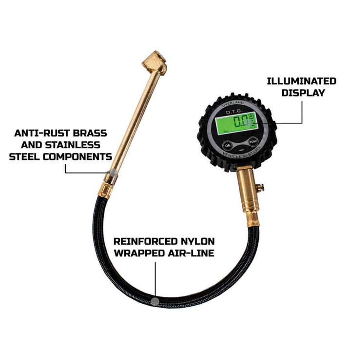 Digital Tire Gauge with Valve Kit & Storage Bag