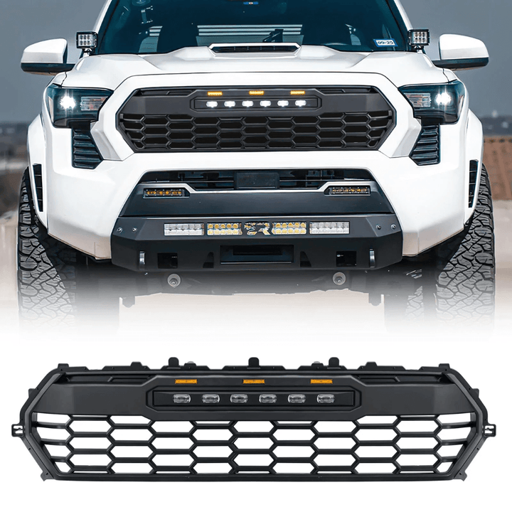 Front Grille W/ Off-Road Lights - Matte Black For 2024+ Toyota Tacoma