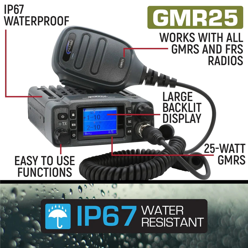 GMR25 Waterproof GMRS Band Mobile Radio Kit