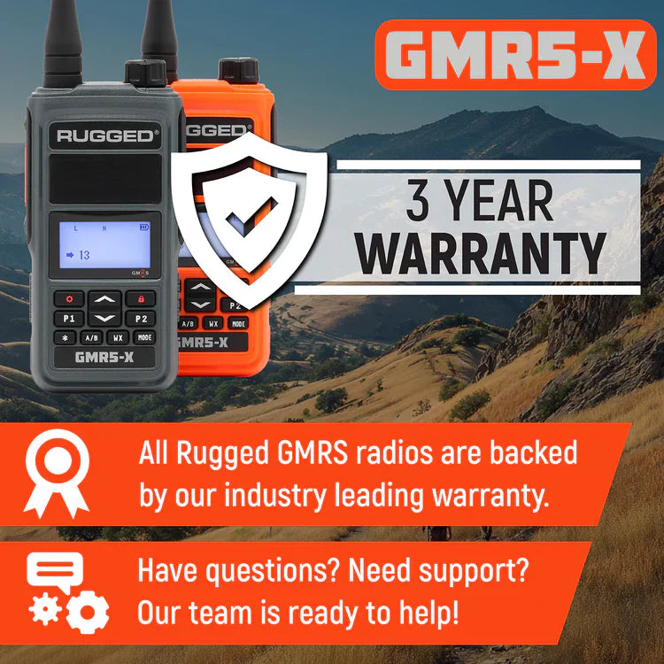 GMR5-X - 5W GMRS Handheld Radio - Waterproof with XL Battery