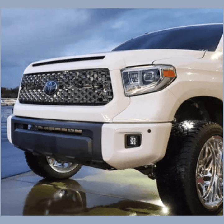 Grille Surround and Hood Bulge Overlay - Chrome Delete Kit Fits 2014-2021 Toyota Tundra