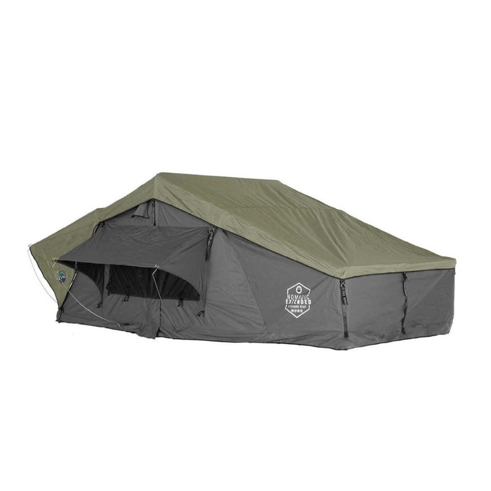 HD Nomadic 2 Extended Soft Shell Roof Top Tent, Grey Body & Green Rainfly