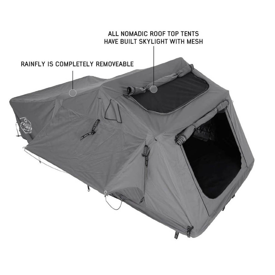 HD Nomadic 2 Extended Soft Shell Roof Top Tent, Grey Body & Green Rainfly