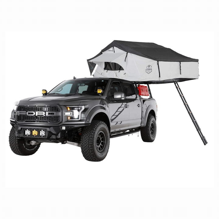 HD Nomadic 3 Arctic White Extended Soft Shell Roof Top Tent, White Body Dark Grey Rainfly