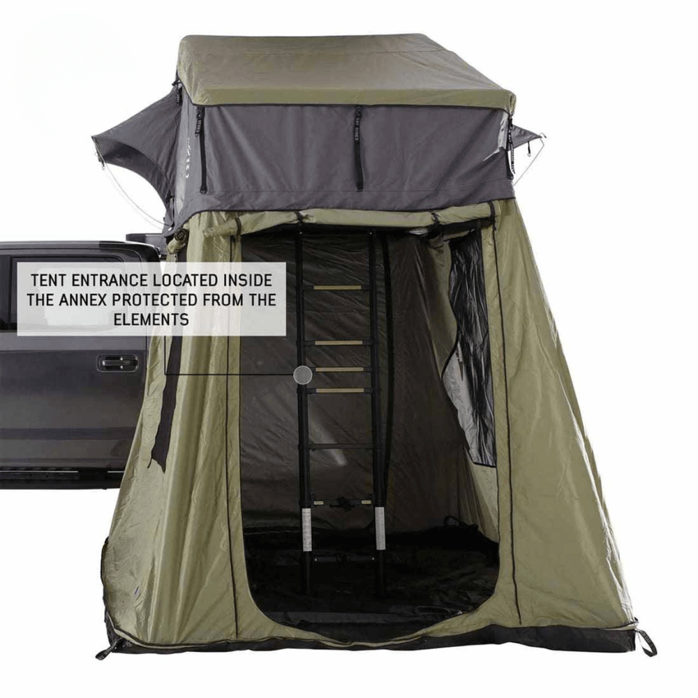 HD Nomadic 3 Roof Top Tent Annex Green Base With Black Floor & Travel Cover