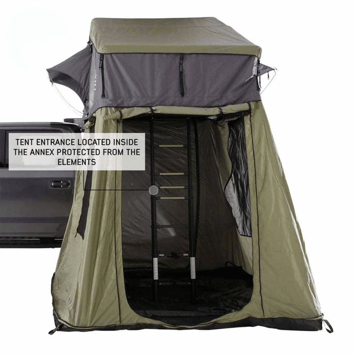 HD Nomadic 3 Roof Top Tent Annex Green Base With Black Floor & Travel Cover