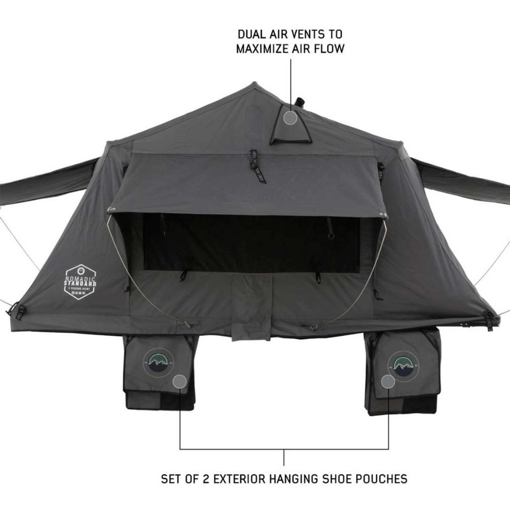 HD Nomadic 3 Standard Soft Shell Roof Top Tent, Grey Body & Green Rainfly