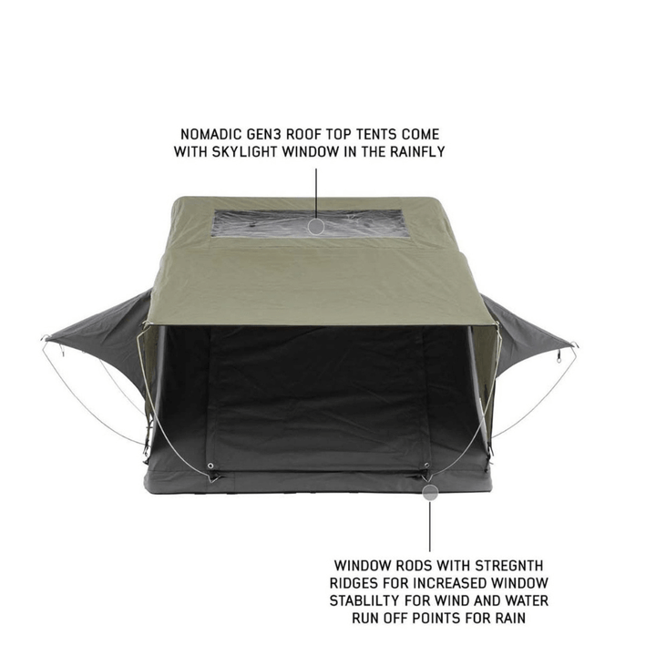 HD Nomadic 3 Standard Soft Shell Roof Top Tent, Grey Body & Green Rainfly