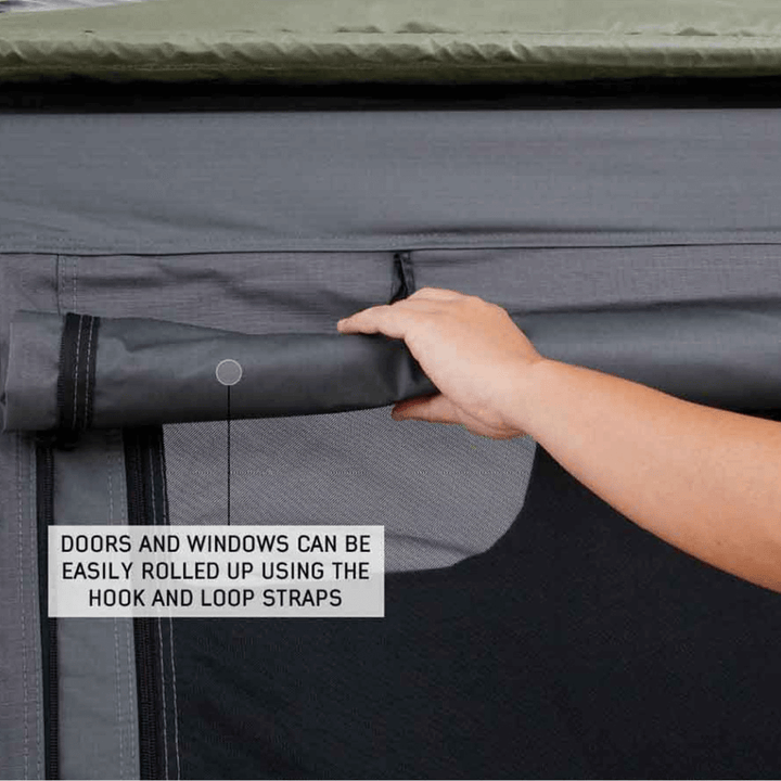 HD Nomadic 3 Standard Soft Shell Roof Top Tent, Grey Body & Green Rainfly