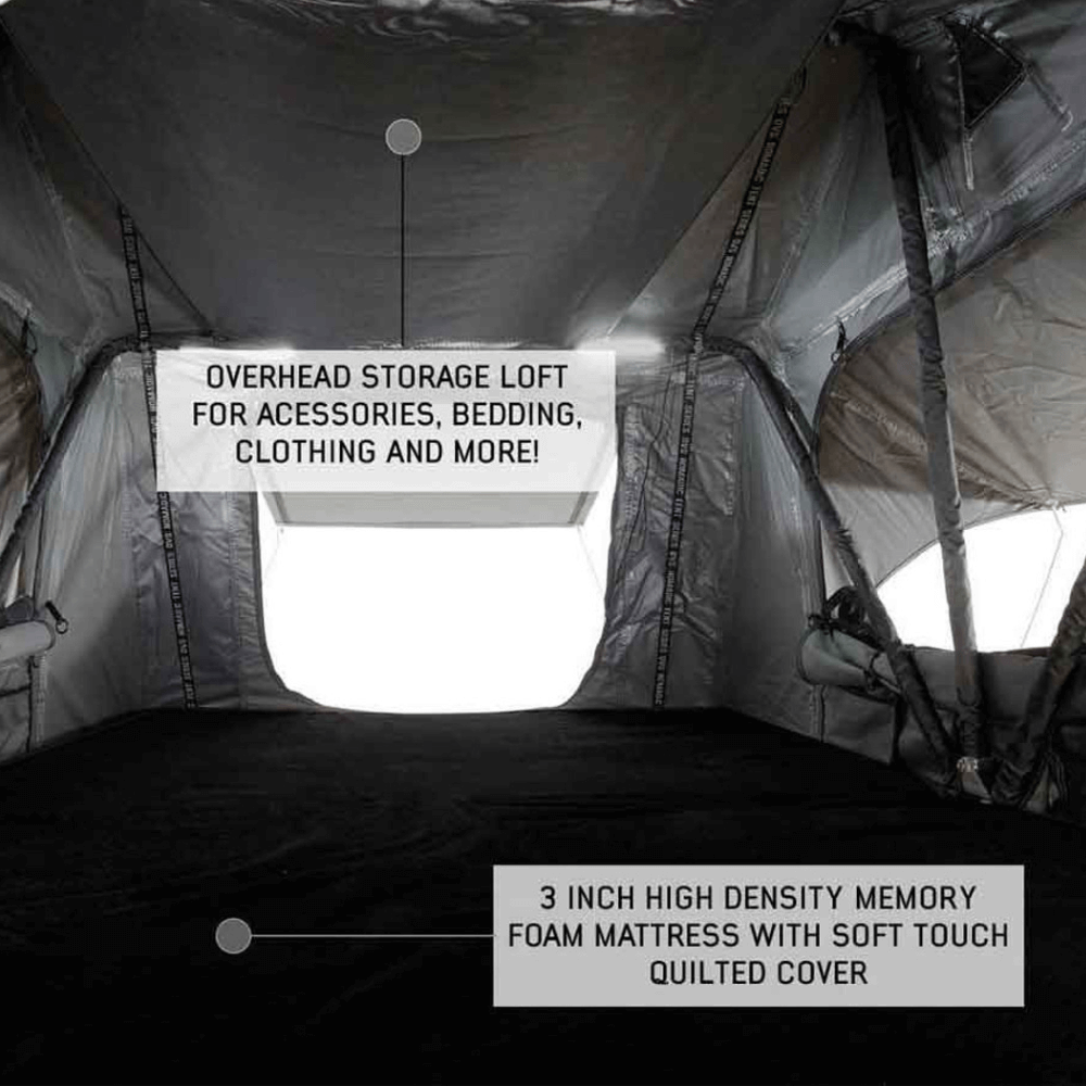 HD Nomadic 3 Standard Soft Shell Roof Top Tent, Grey Body & Green Rainfly