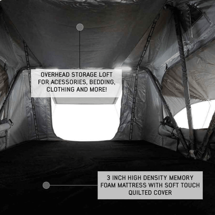 HD Nomadic 3 Standard Soft Shell Roof Top Tent, Grey Body & Green Rainfly