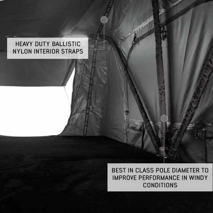 HD Nomadic 3 Standard Soft Shell Roof Top Tent, Grey Body & Green Rainfly