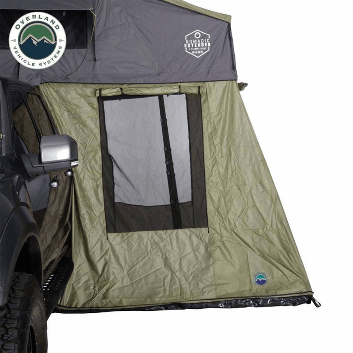 HD Nomadic 4 Roof Top Tent Annex Green Base With Black Floor & Travel Cover