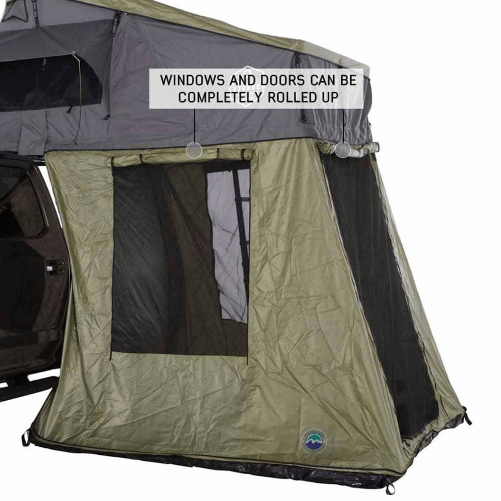 HD Nomadic 4 Roof Top Tent Annex Green Base With Black Floor & Travel Cover
