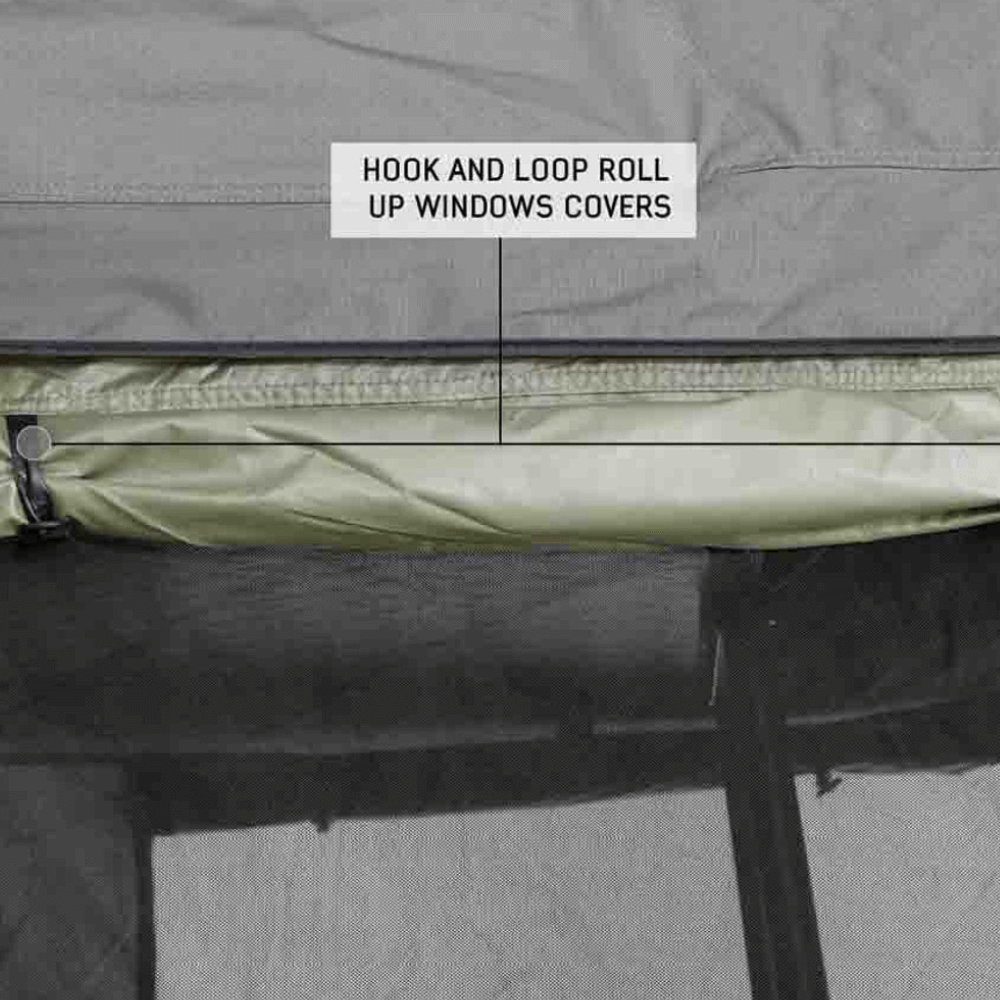 HD Nomadic 4 Roof Top Tent Annex Green Base With Black Floor & Travel Cover