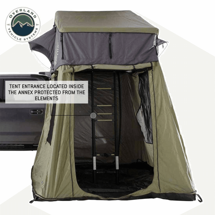 HD Nomadic 4 Roof Top Tent Annex Green Base With Black Floor & Travel Cover