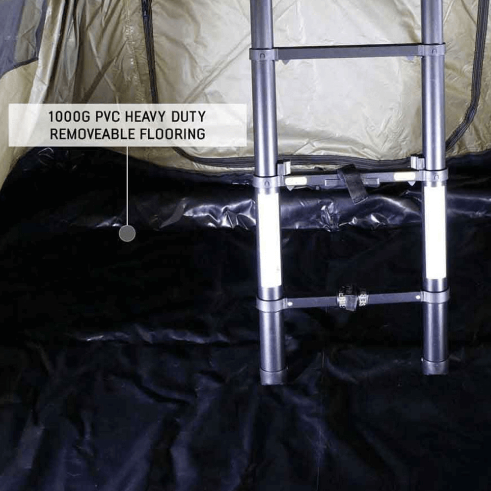 HD Nomadic 4 Roof Top Tent Annex Green Base With Black Floor & Travel Cover