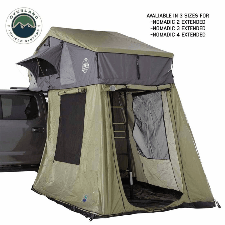 HD Nomadic 4 Roof Top Tent Annex Green Base With Black Floor & Travel Cover