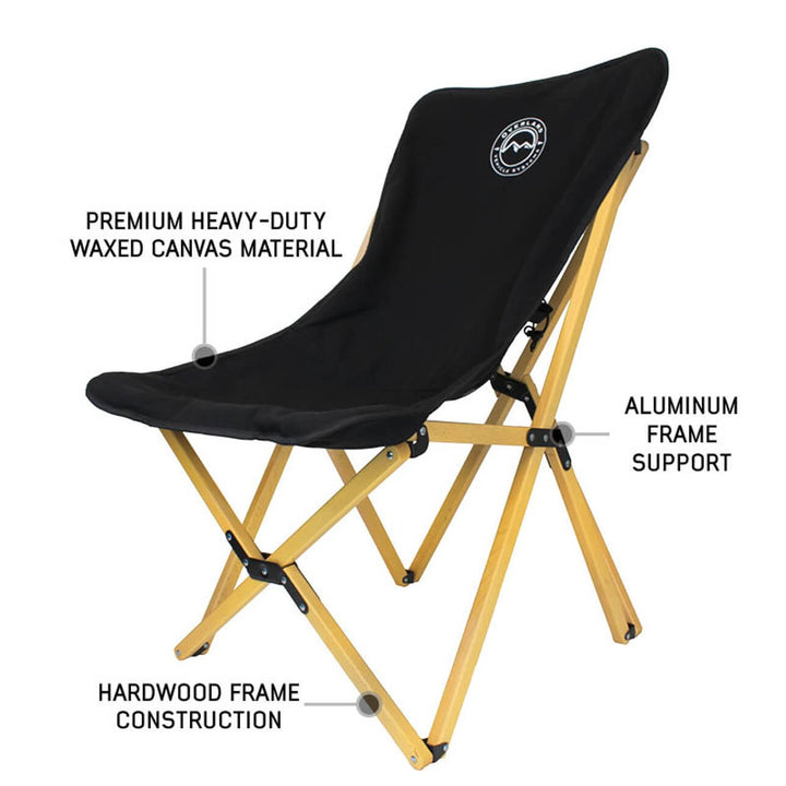 Kick It Camp Chair - Wood Base & Storage Bag