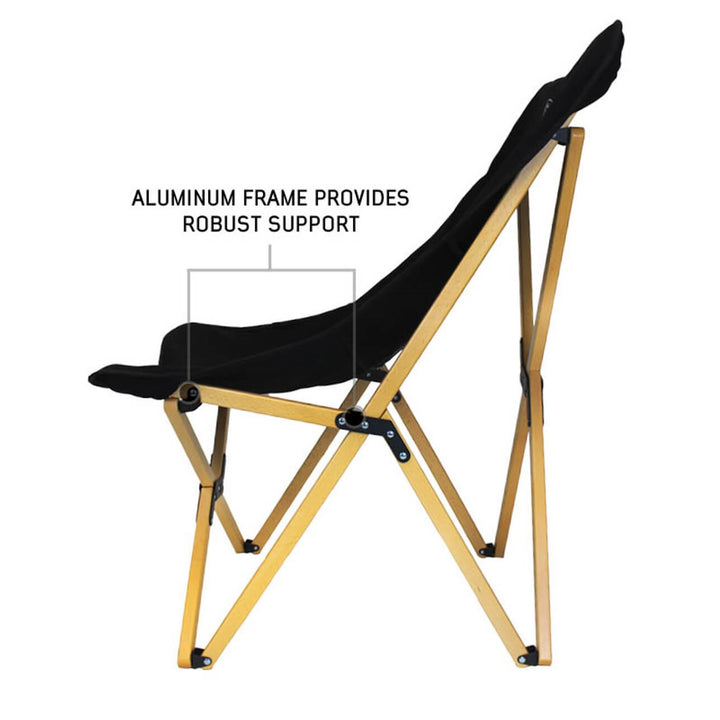 Kick It Camp Chair - Wood Base & Storage Bag