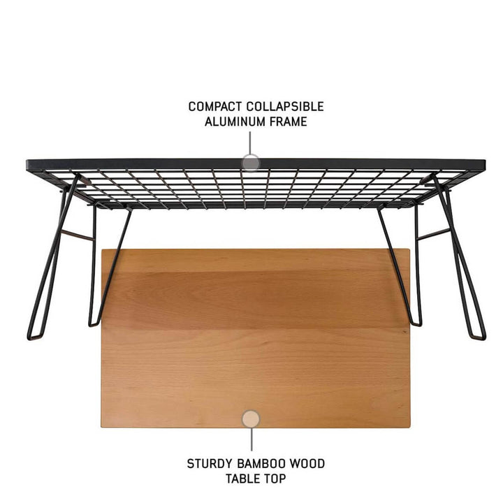 Kick It Camp Table - Wood Base & Storage Bag
